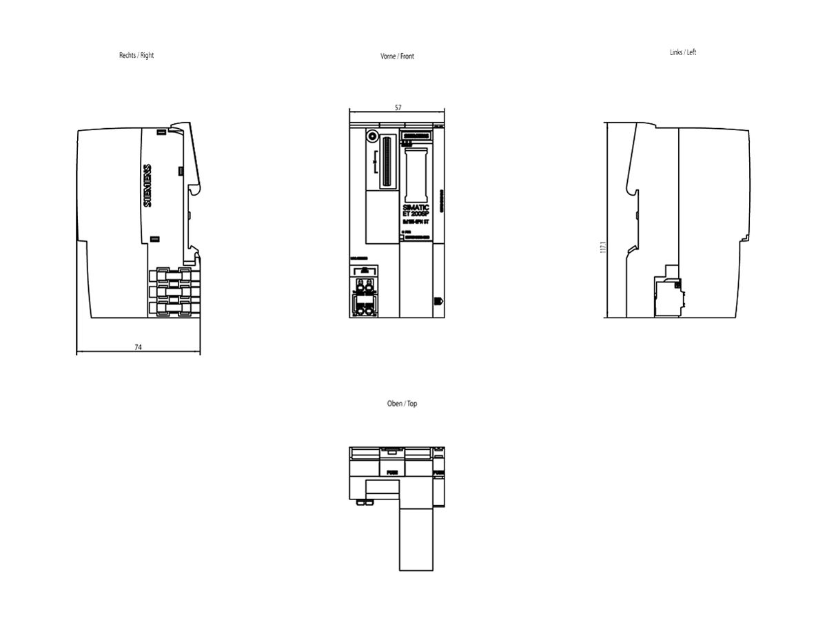 SPS-Interfacemodul Siemens SIMATIC ET200SP PROFINET IM155-6PN ST 2-teilig