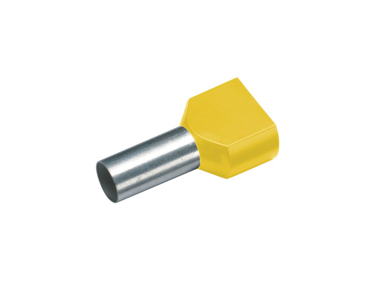 Zwillings-Aderendhülse Cimco 1mm² 10×17mm Kupfer PP gelb
