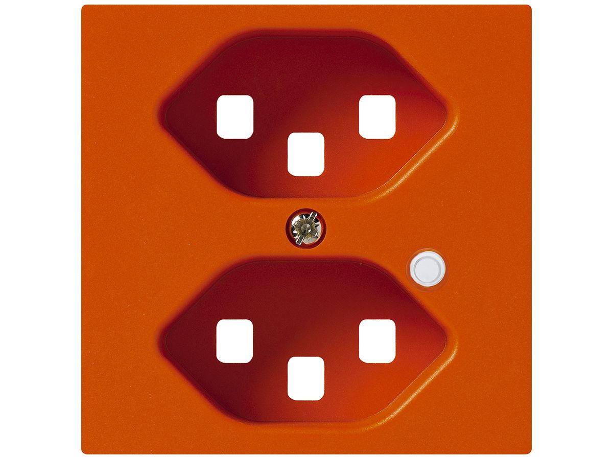 Frontplatte zu Steckdose Hager kallysto 2×T23 beleuchtet H orange