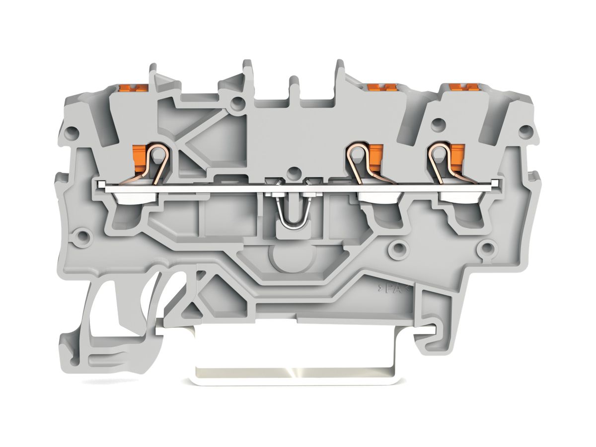 Durchgangsklemme WAGO TOPJOB-S 1mm² 3L grau Serie 2200