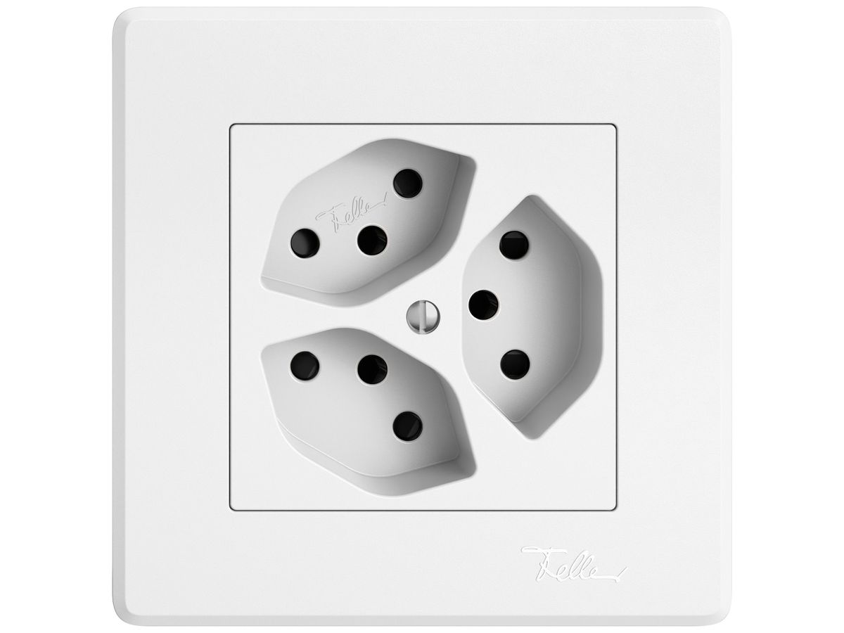 UP-Steckdose EDIZIO.liv SNAPFIX® 3×T13 mit Shutter ws
