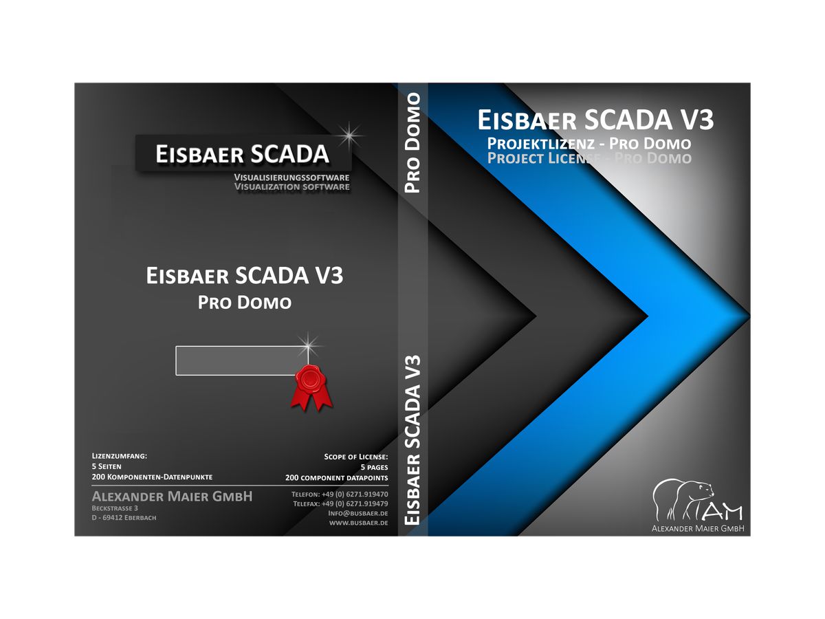 Software-Lizenz EisBär SCADA 3, "Pro Domo", mit USB-Dongle