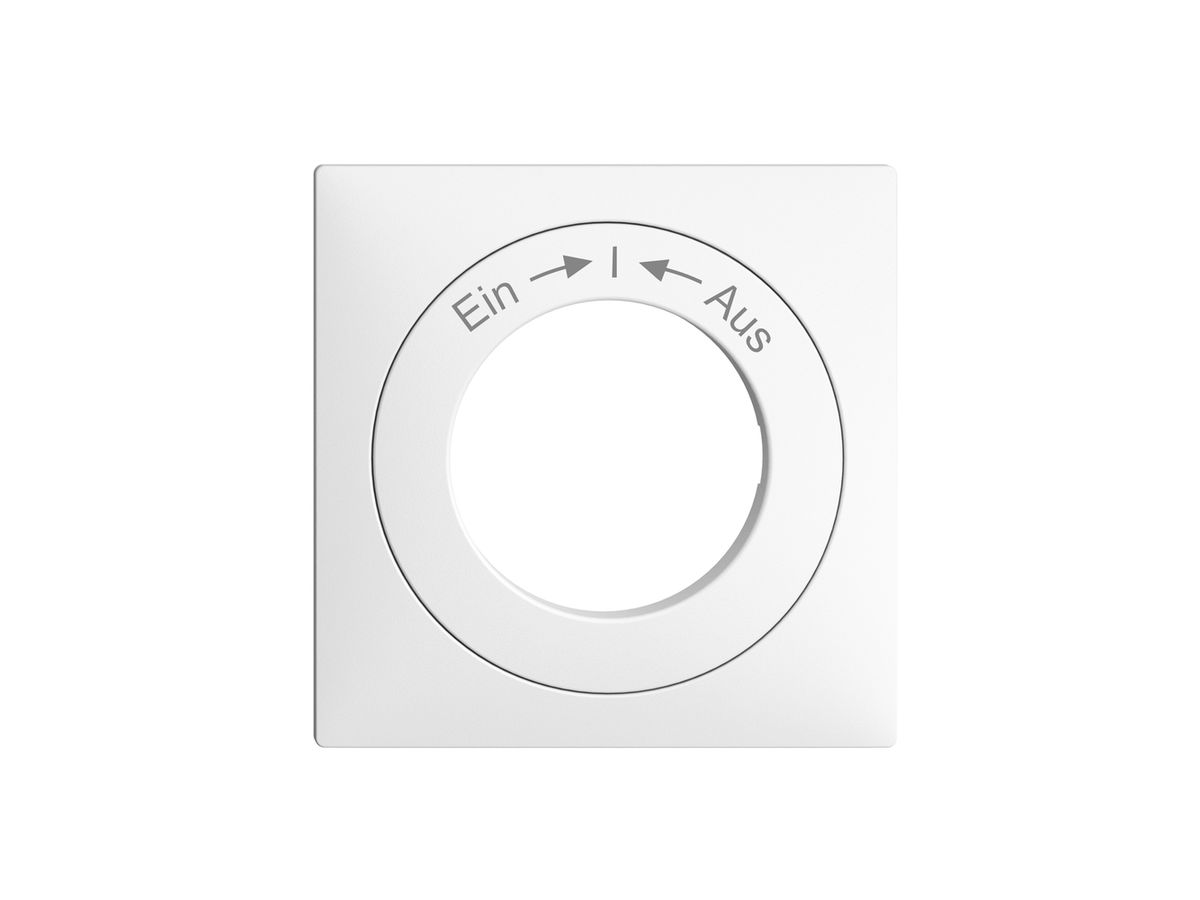 Frontset Ein->I<-Aus EDIZIOdue weiss 60×60mm für Schlüsselschalter