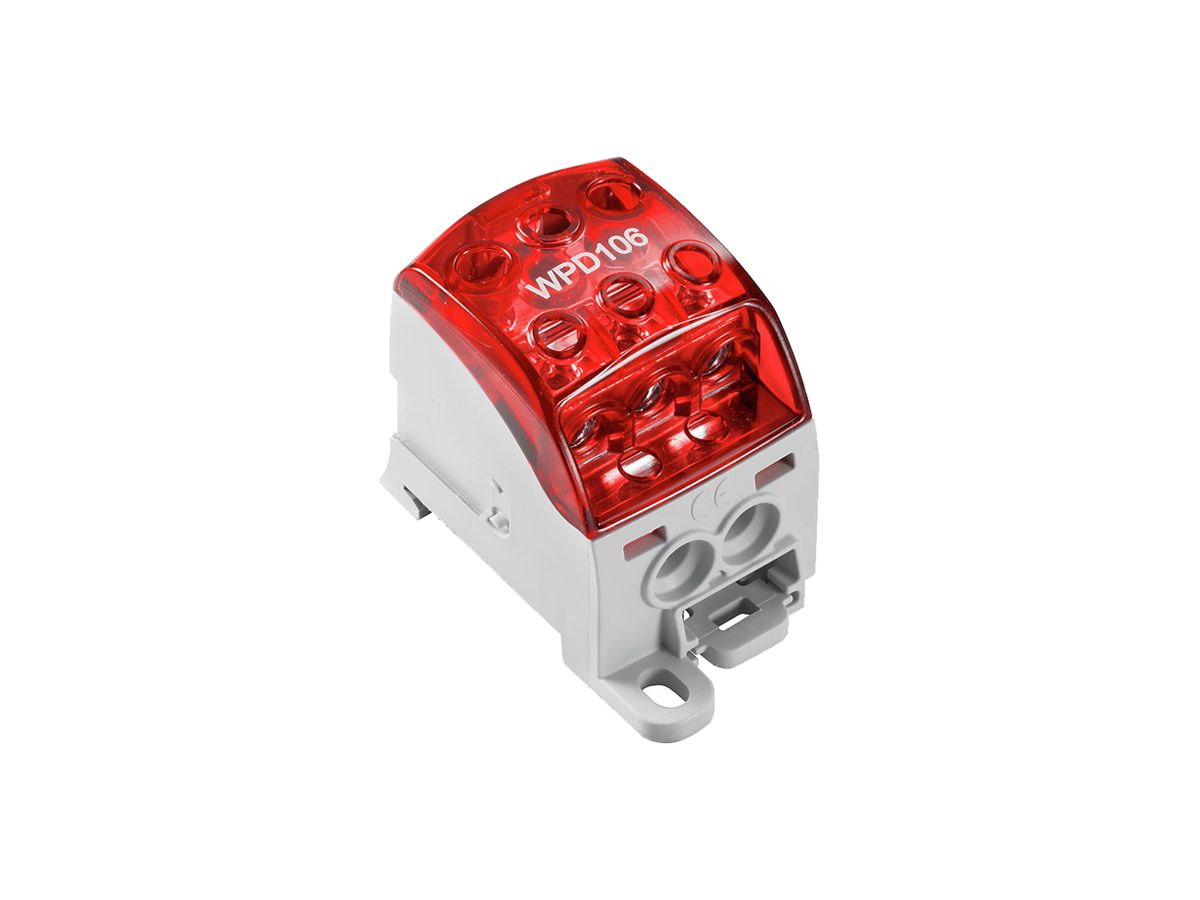 Verteilerblock WM WPD 106 1P 215A 1×Eing 5×Ausg 1.5…25mm² 1.5…70mm²