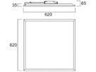 LED-Panelleuchte Sylvania Quantum 26W 4700lm 840 IP54 DALI-2 620×620mm weiss