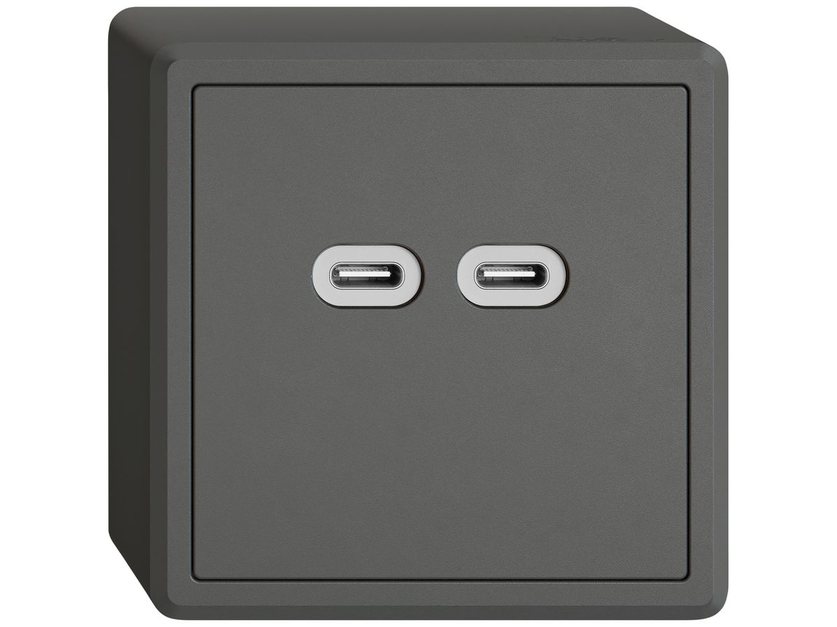 AP-USB-Ladesteckdose EDIZIO.liv SNAPFIX® 230VAC 18W 2×USB Typ C dgu