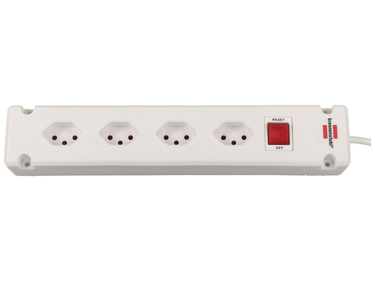 Steckdosenleiste Bremounta Schalter 4×T13 90° 3m H05VV-F 3×1mm² ws