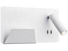 LED-Wandleuchte SLV SOMNILA SPOT LEFT 15W 3000K mit Leselicht und USB weiss