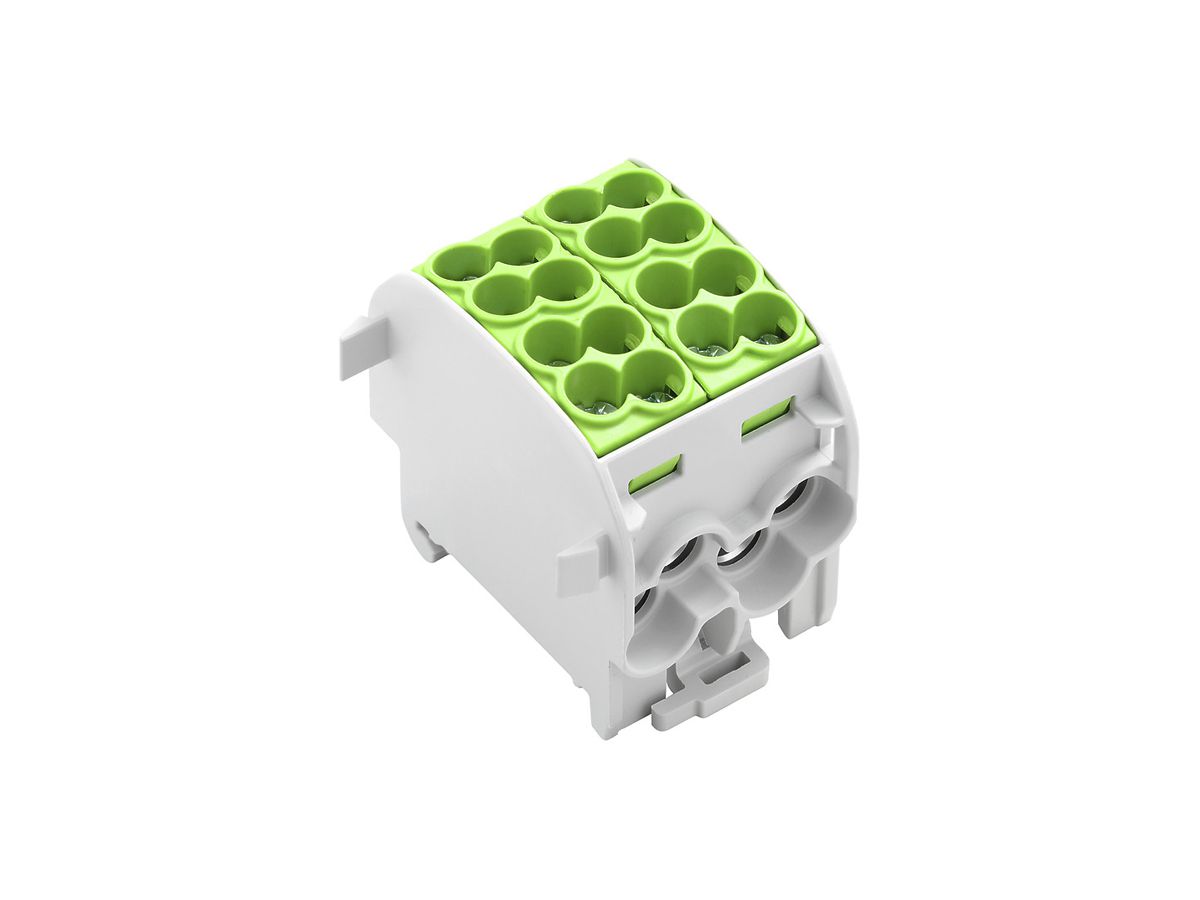 Verteilerblock WM WPD 201 4×25/4×16mm² 152A 1000V TS35 grün