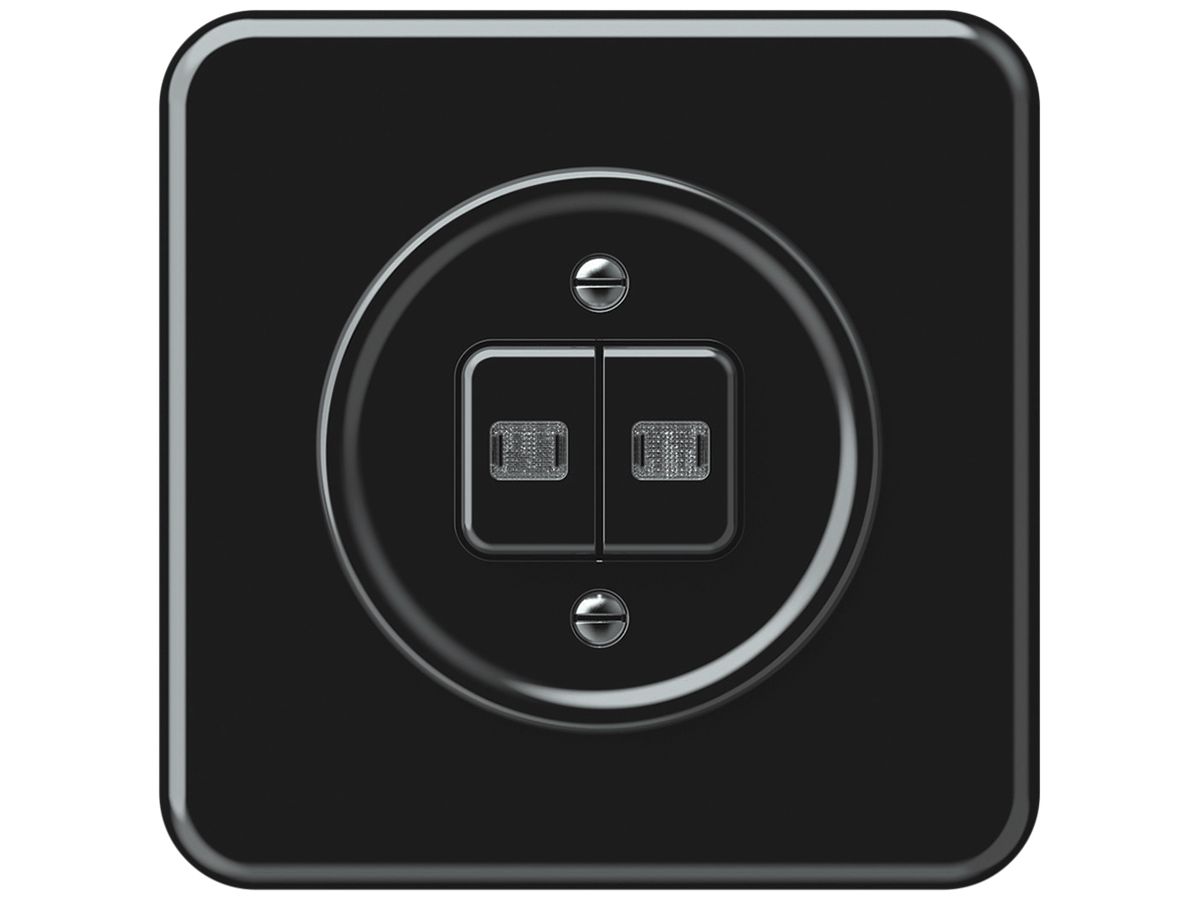 UP-Leuchtdruckschalter origin Sch 1 (3+3) 2×LED 92×92mm schwarz