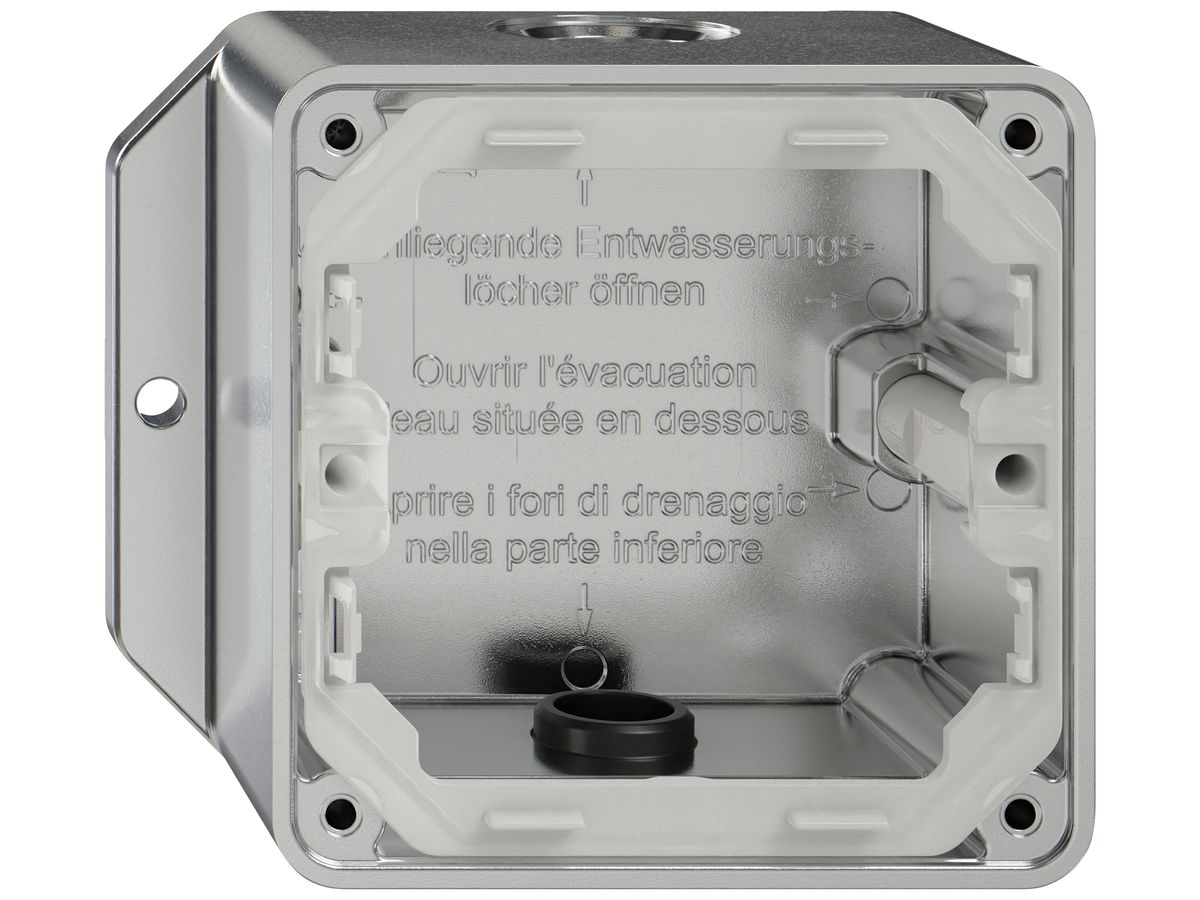AP-Gehäuse ELEMENT SNAPFIX® 111×93×54mm 2×M20 alu
