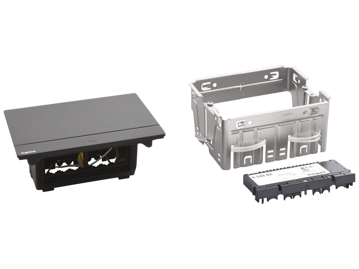 Tischsteckdose POP-UP für 4 Module Mosaic schwarz