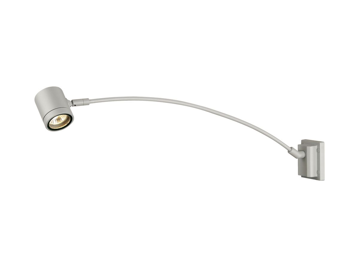 Wandleuchte SLV NEW MYRA DISPLAY CURVE, GU10 50W IP55 silbergrau