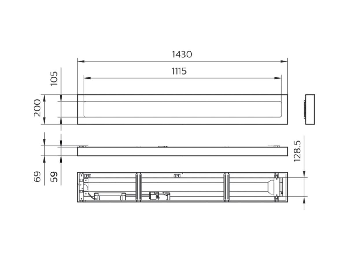 AP-LED-Deckenleuchte CoreLine SM136V OC 31W 4000K dimmbar 1500×200mm IP20, weiss