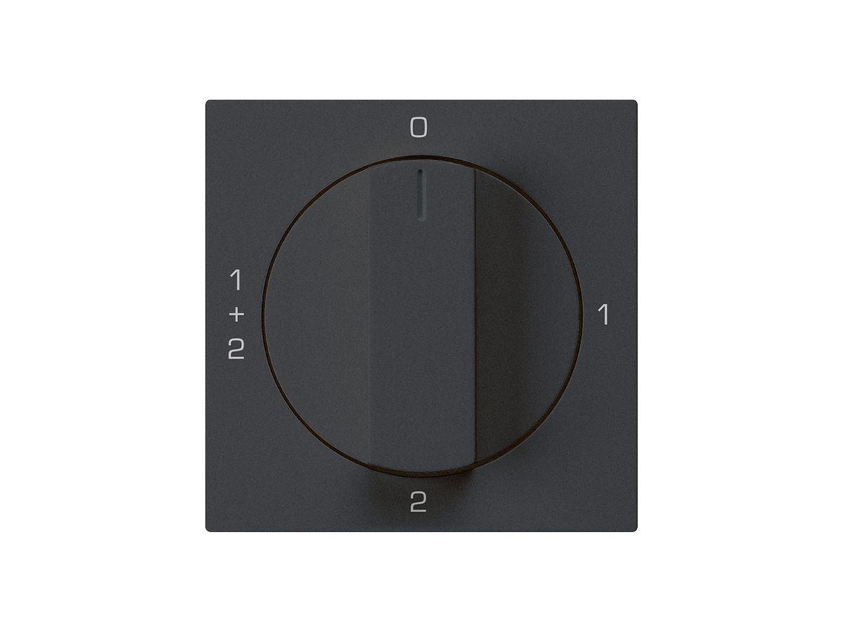 Frontset für Drehschalter S1 schwarz 60×60mm kallysto 0-1-1+2-2
