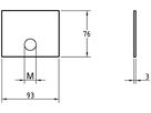 Abdeckplatte R&S 93×76mm 1×M25