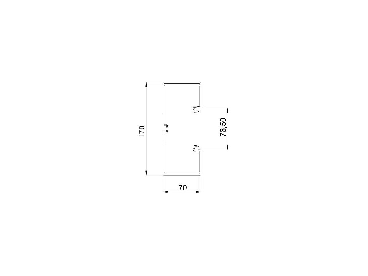 Grundprofil Bettermann GKH 70×170mm halogenfrei reinweiss