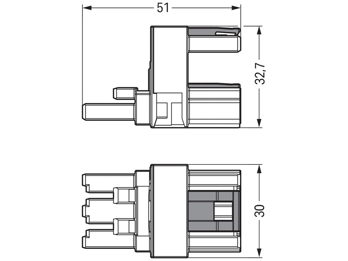 H-Verteiler WAGO 3L St/Bu schwarz