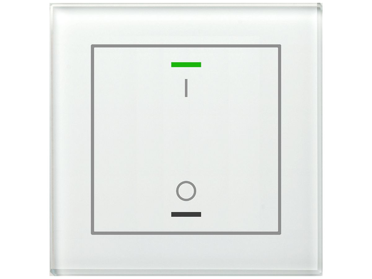 UP-Taster KNX RGBW MDT BE-GTL1TW.B1 1T/2B Temp.Glas weiss "I/O"