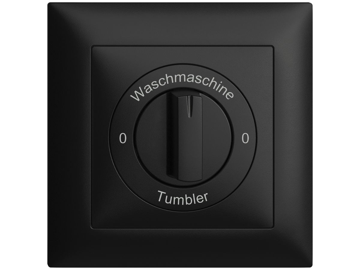 Frontset 0-Waschmaschine-0-Tumbler EDIZIOdue 88×88mm schwarz