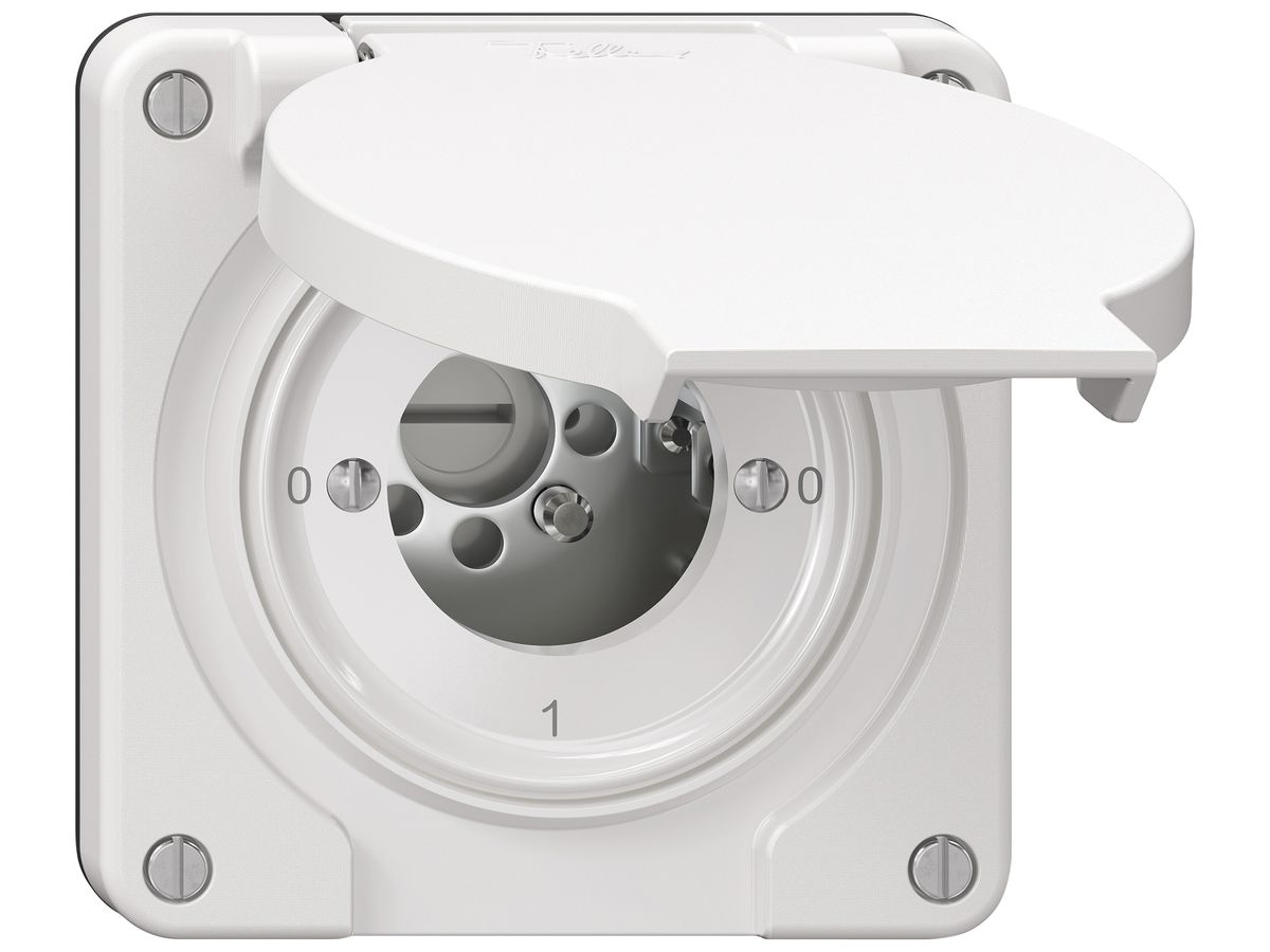 Schlüsselschalter NEVO SNAPFIX® Ausschalter 1-polig 16A 400V 0-1-0-1 ws