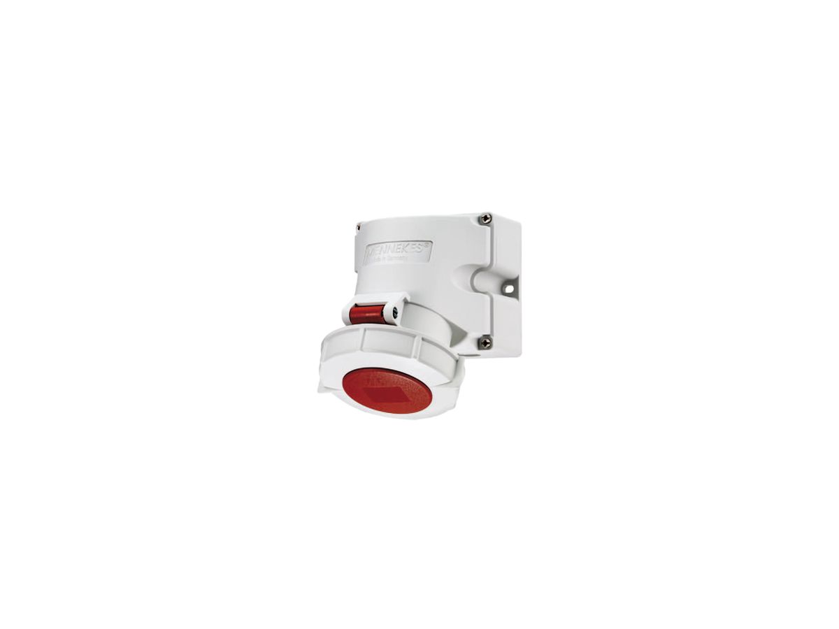 Wandsteckdose CEE 32A 5P 6h 400V rot IP67 Mennekes TwinCONT