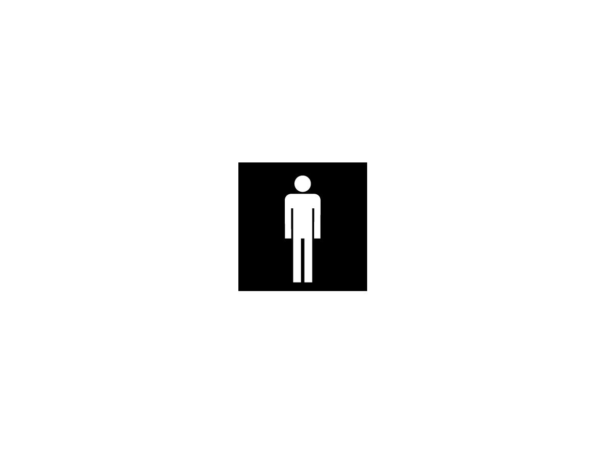 Folie neg.Symbol 'WC Herren' EDIZIOdue schwarz 42×42 für Lampe LED