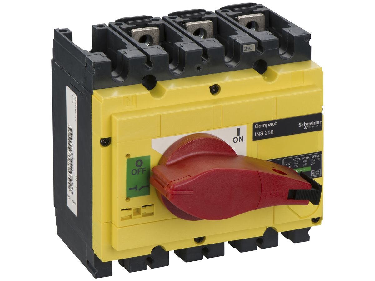 Lasttrennschalter Schneider Electric INS 3L 250A mit Drehgriff rot/gelb