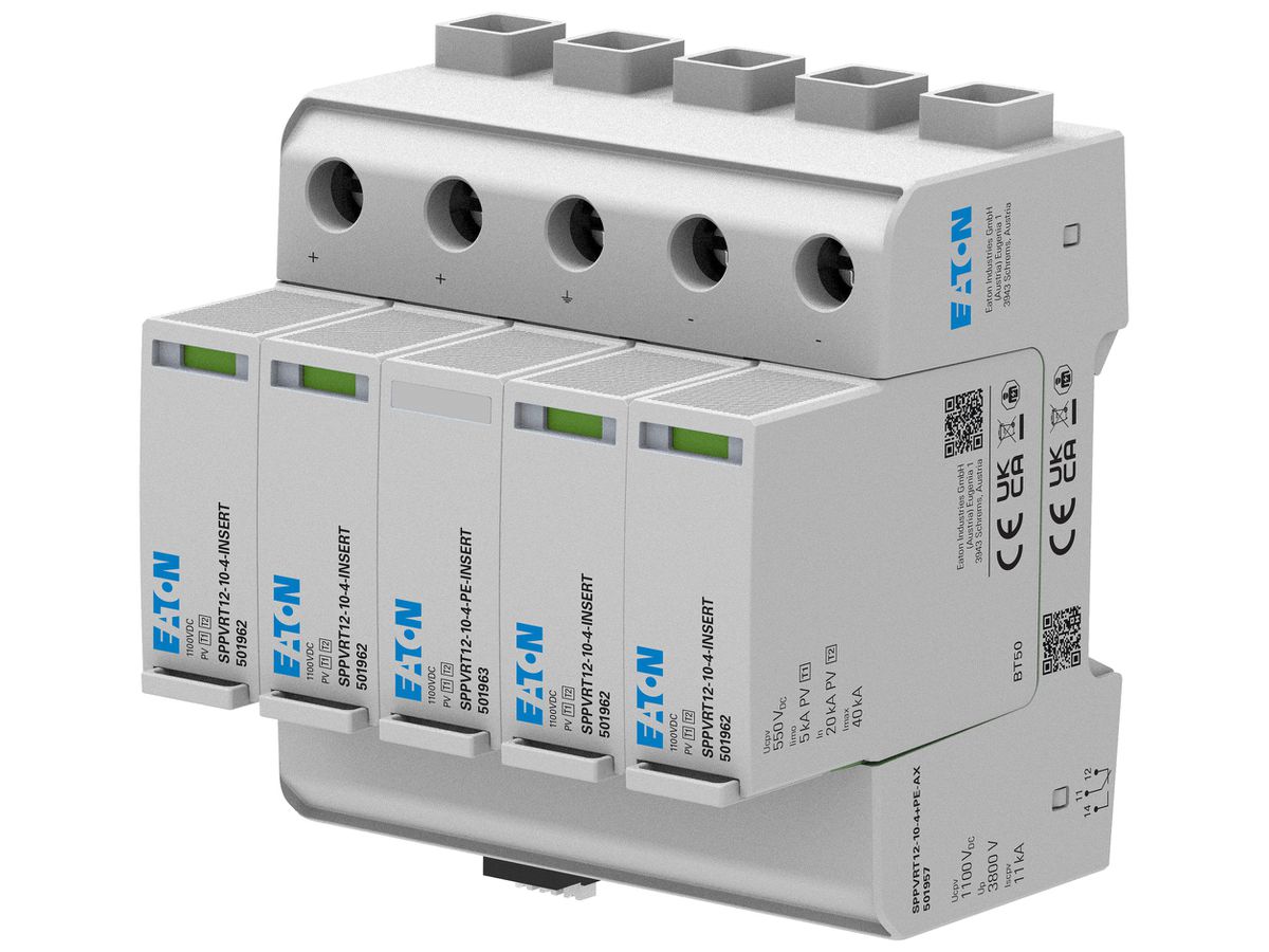 Kombiableiter Eaton SPPVRT12-10-4+PE+AX DC 1000V 3.8kV