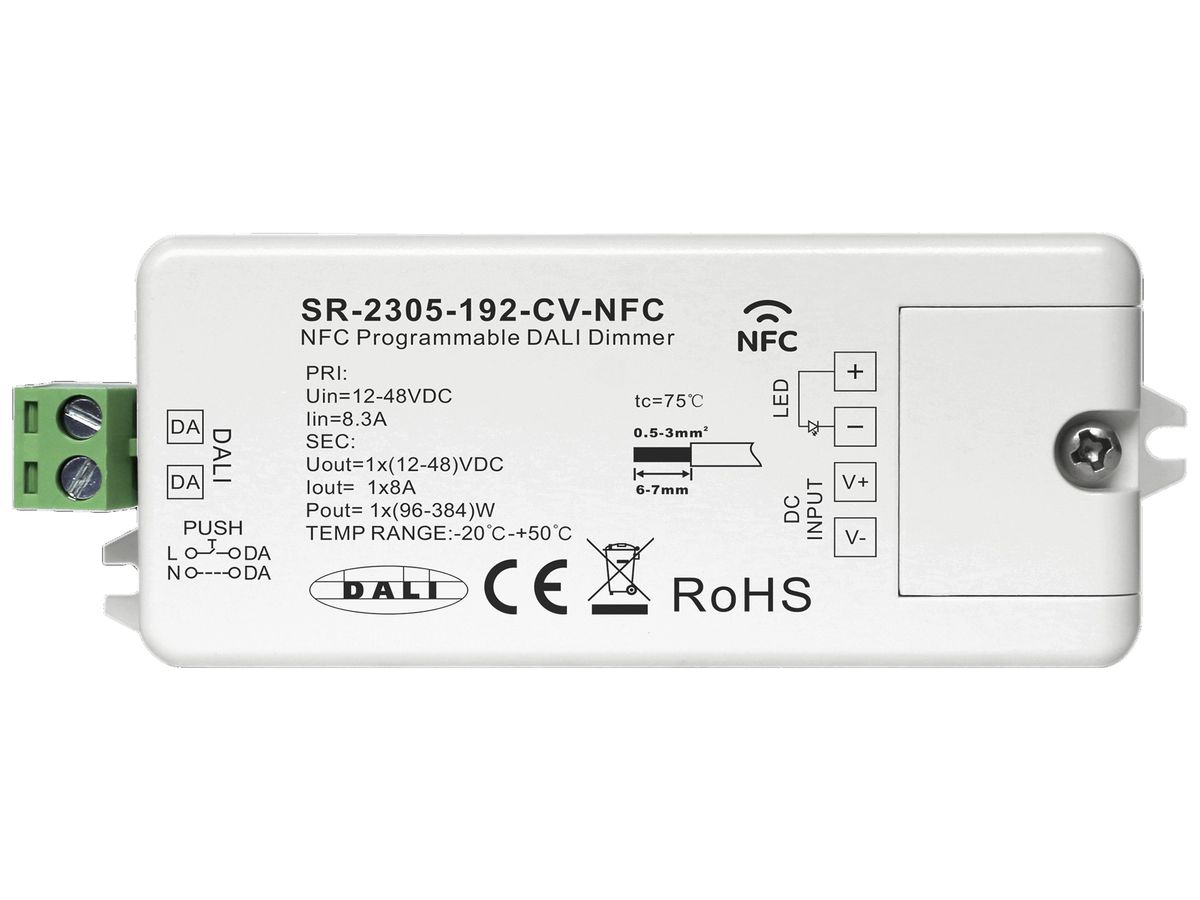 LED-Betriebsgerät SUNRICHER SR-2305 0…384W OUT:12…48V 0…8000mA DALI