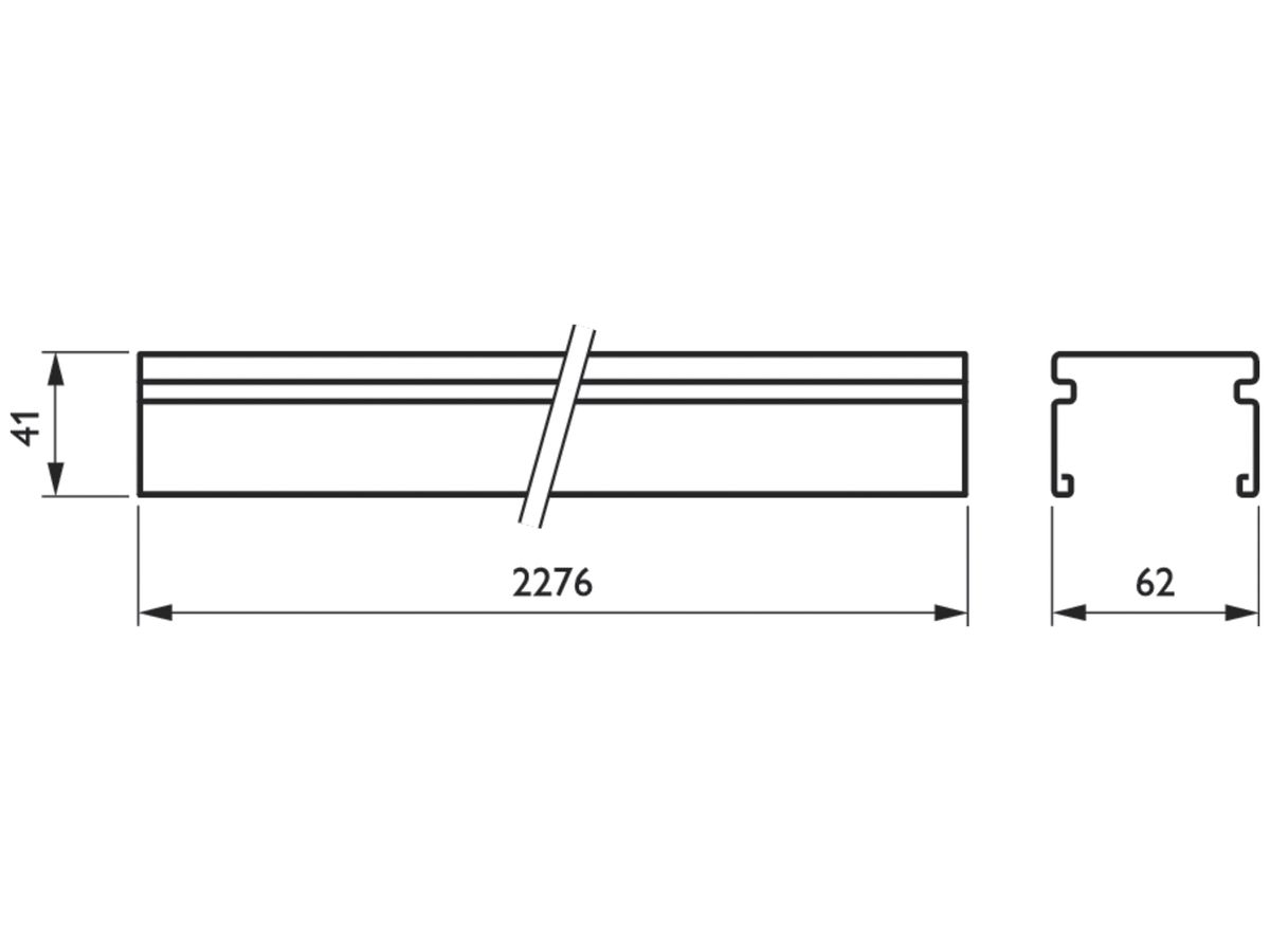 Tragschiene Maxos fusion LL623T IP54 4×2.5mm²+4×1.5mm² 2276mm weiss