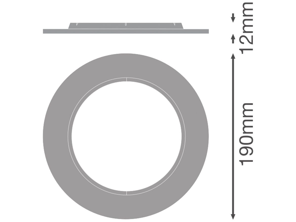 Abdeckring LEDVANCE DL CMFT EXT Ø190×12mm Aluminium weiss