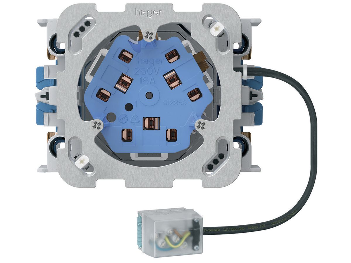 EB-Steckdose 3×Typ 13/23 Hager L2 Ecobus power mit EB-Dose G3