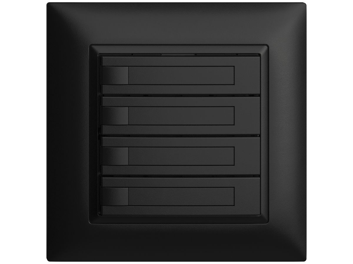 UP-Universaltaster 4×1T Steckkl EDIZIOdue schwarz, mit Papiereinlage