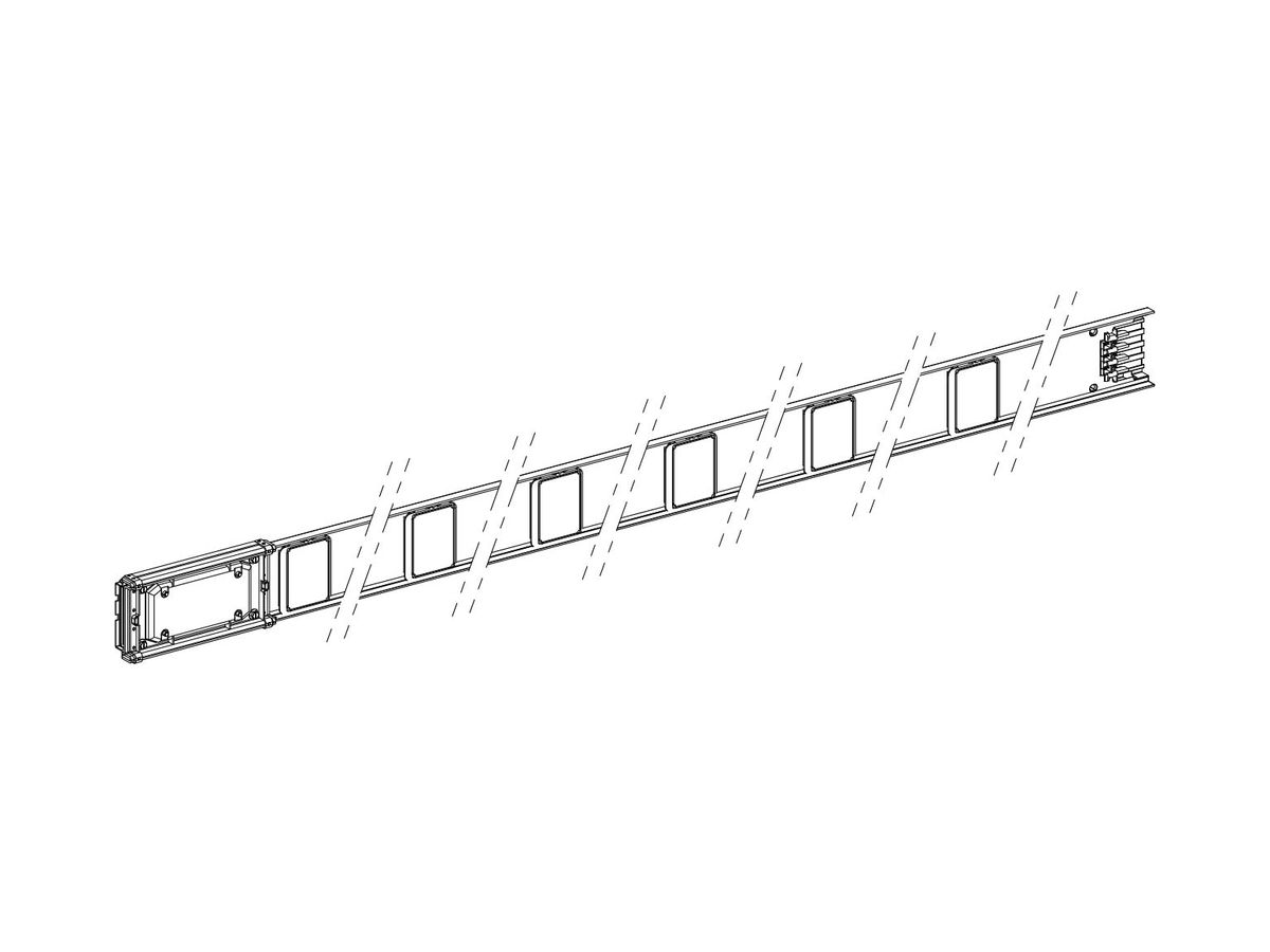 Schienenverteiler Canalis KNA 63A 3L+N+PE 6×Abgang weiss IP55 3m