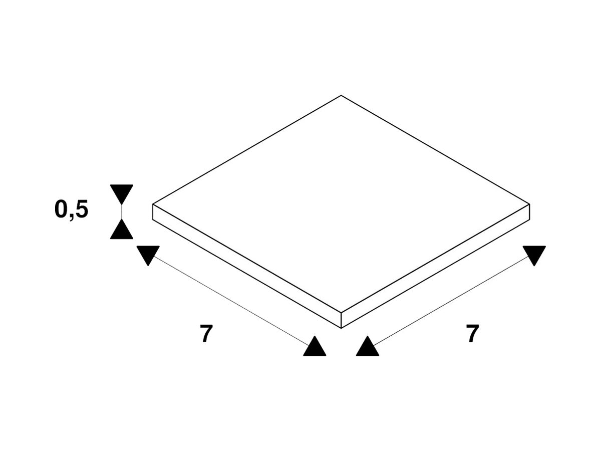 Montageplatte SLV für DASAR PROJECTOR, 70×70×5mm, Edelstahl