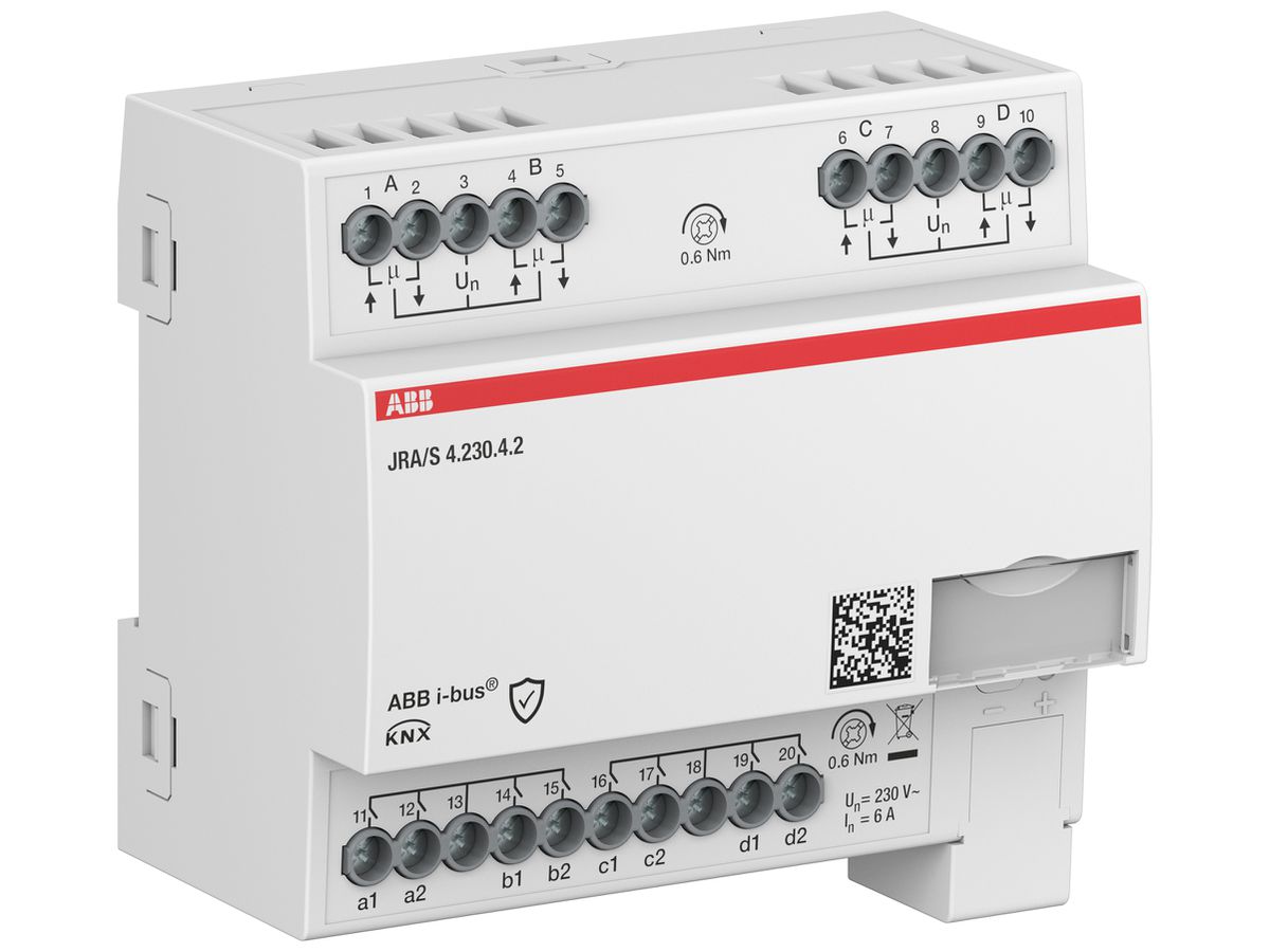 REG-Jalousieaktor KNX ABB JRA/S4.230.4.2 4-fach 6A/230VAC LZ-Messung Eingang