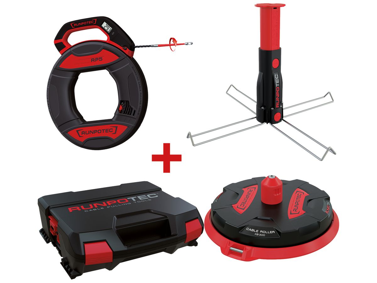 Einziehband-Set Runpotec RP5 Installationsrohr 30m + XB 300