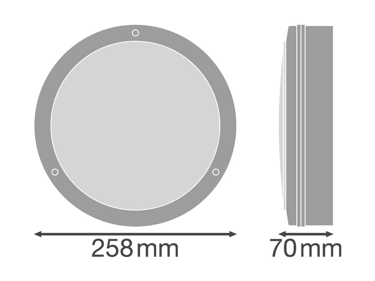 LED-Notleuchte SURFACE BULKHEAD 250 EM SENSOR 10W 800lm 830 3h IP65 sz