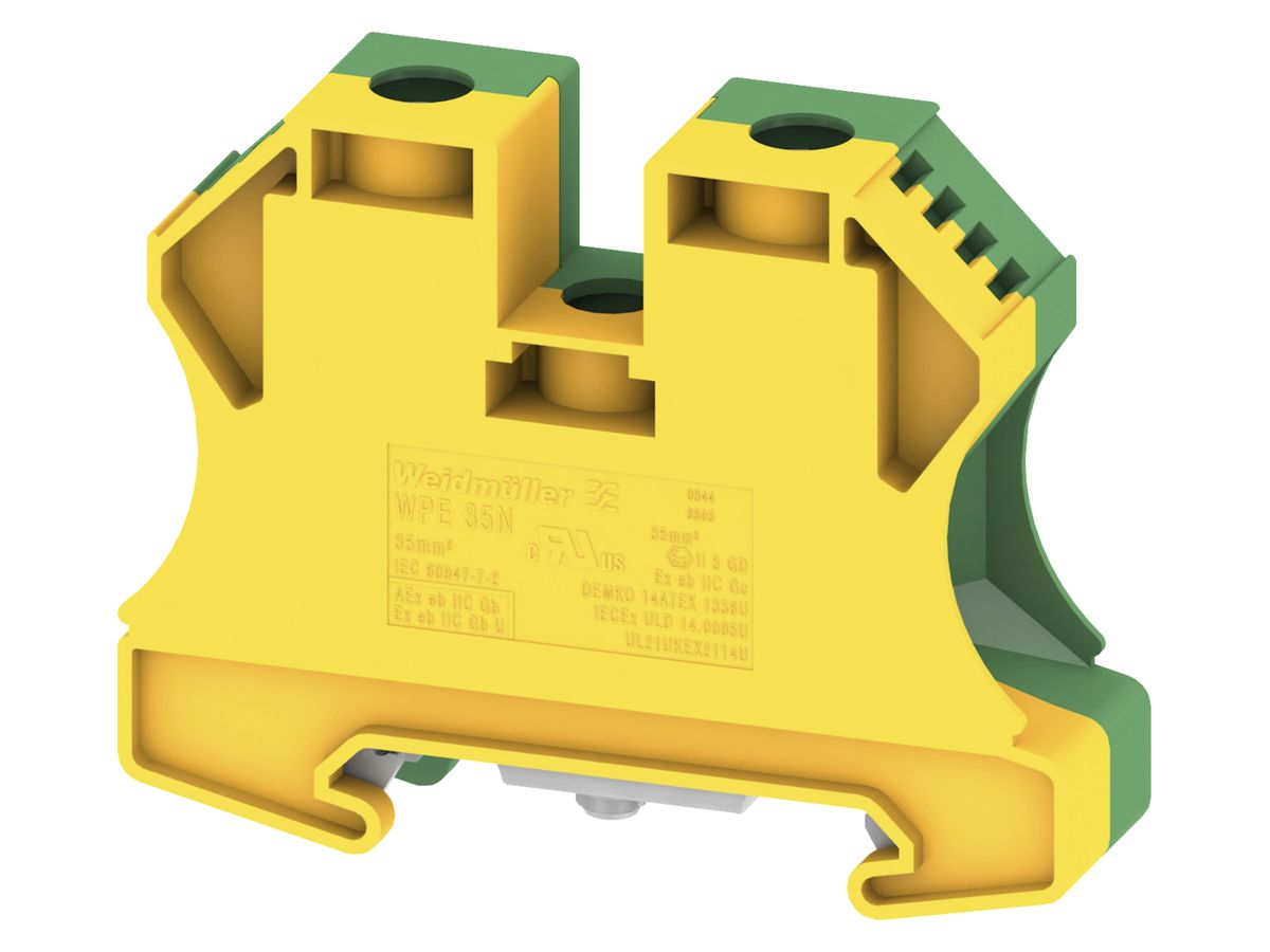 Schutzleiter-Reihenklemme 2.5…16mm² TH35/G32 grün/gelb