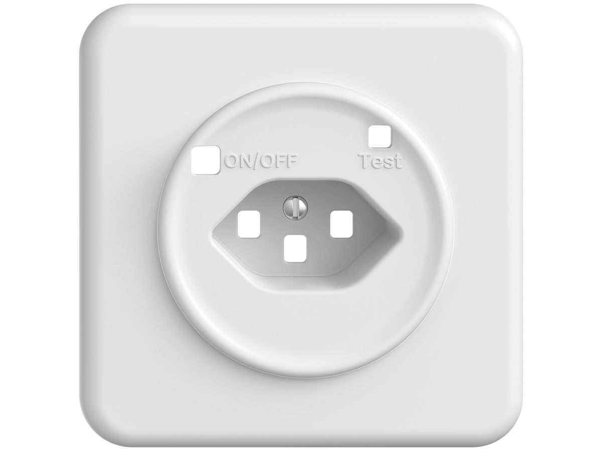 Frontset STANDARDdue zu FI-Steckdose T23, weiss, mit shutter