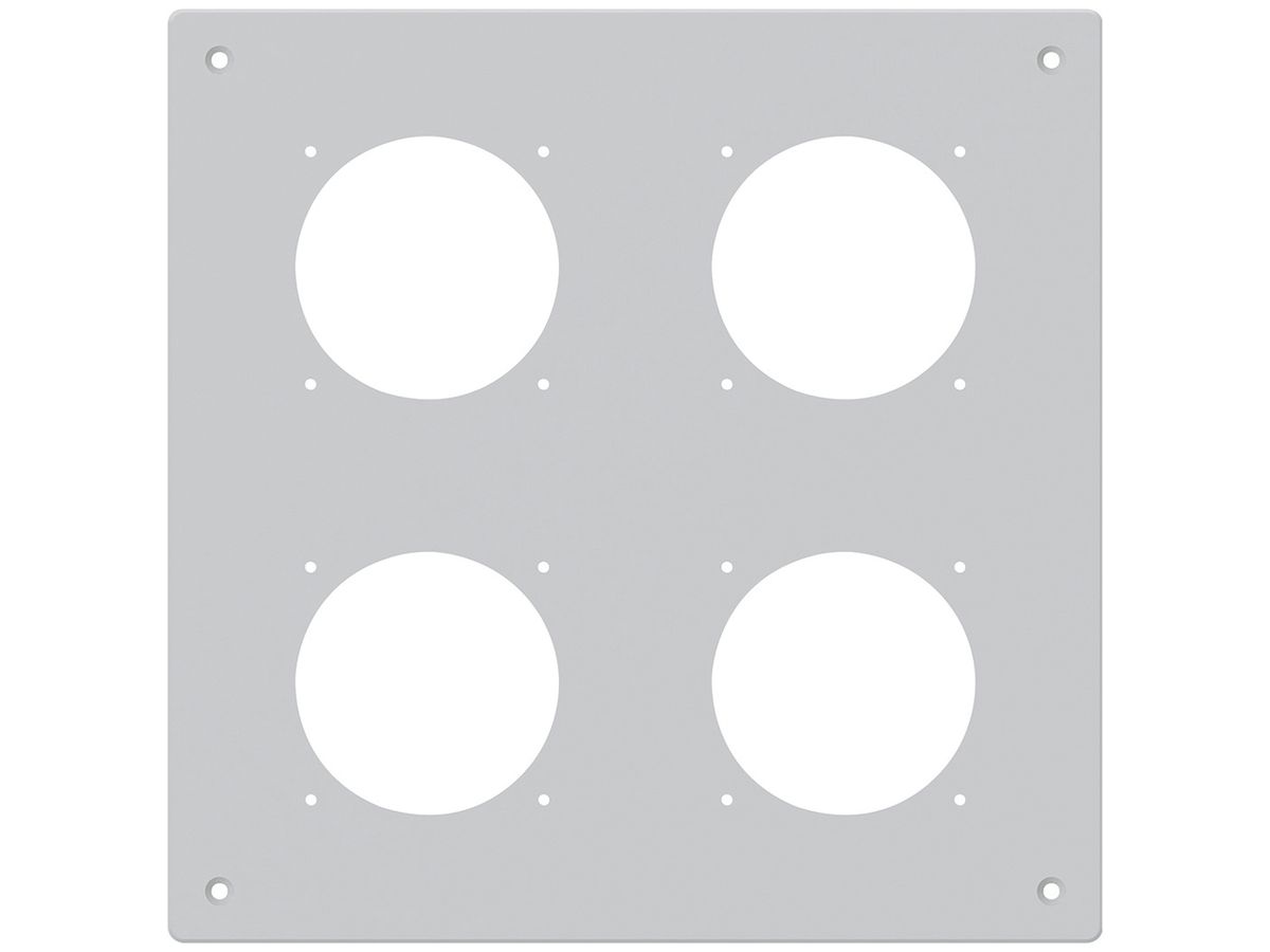 UP-Montageplatte robusto 2×2 Aluminium, grau