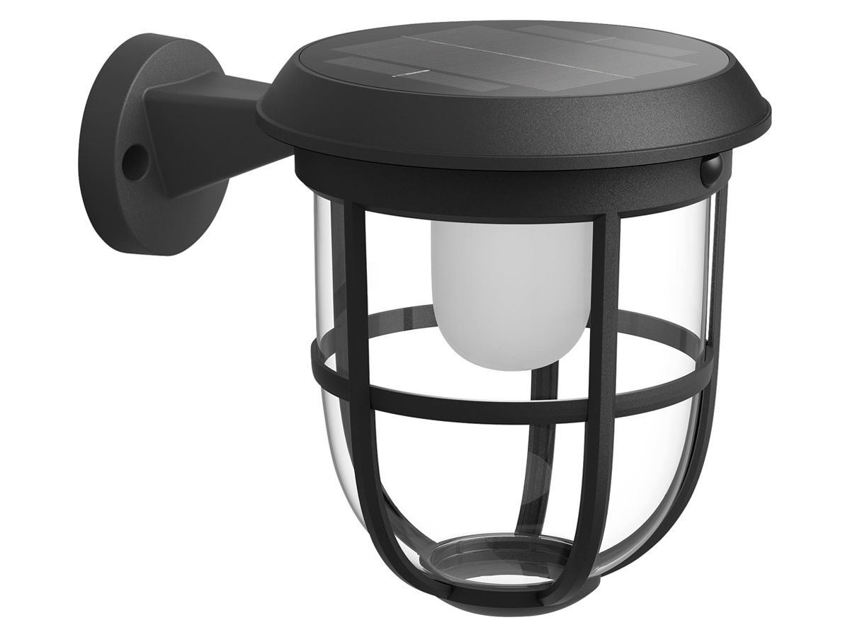 LED-Wandleuchte Philips Radii Solar IR SEN 1.3W 250lm 830 IP44 schwarz
