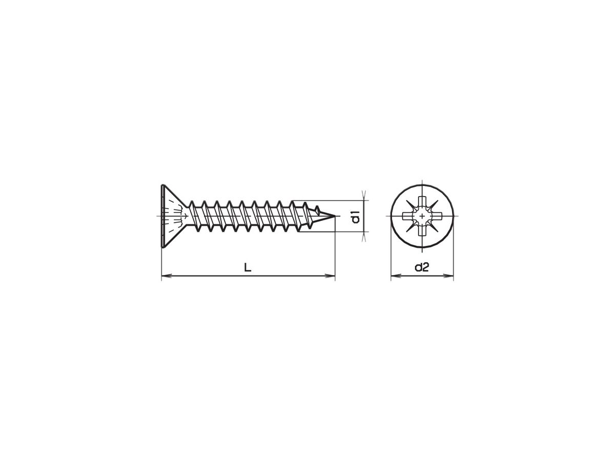 Senkkopf-Spanplattenschraube Allchemet 5×40mm Pozidriv verzinkt