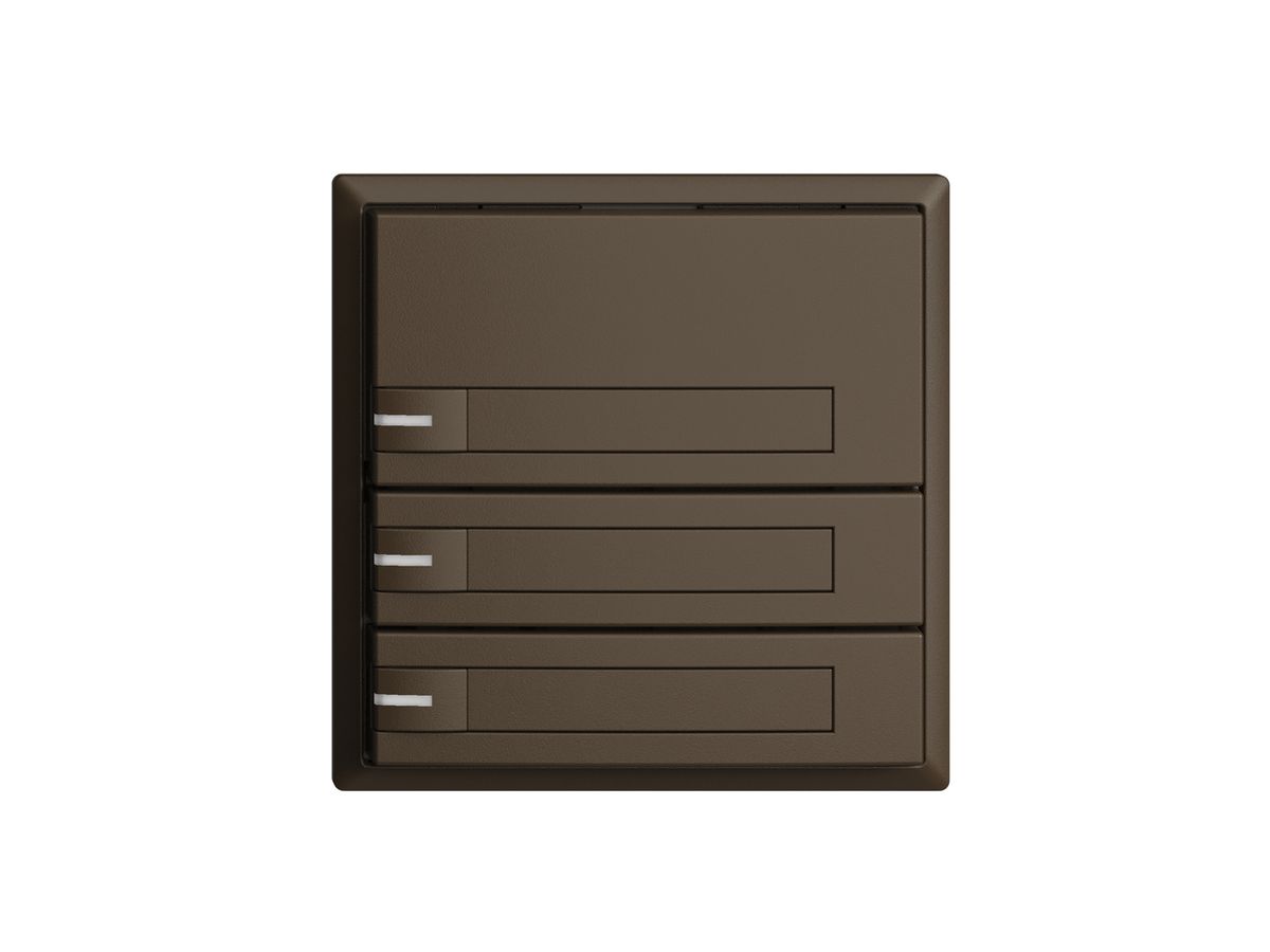 UP-Taster KNX 3-fach EDIZIOdue coffee RGB mit LED mit Papiereinlage