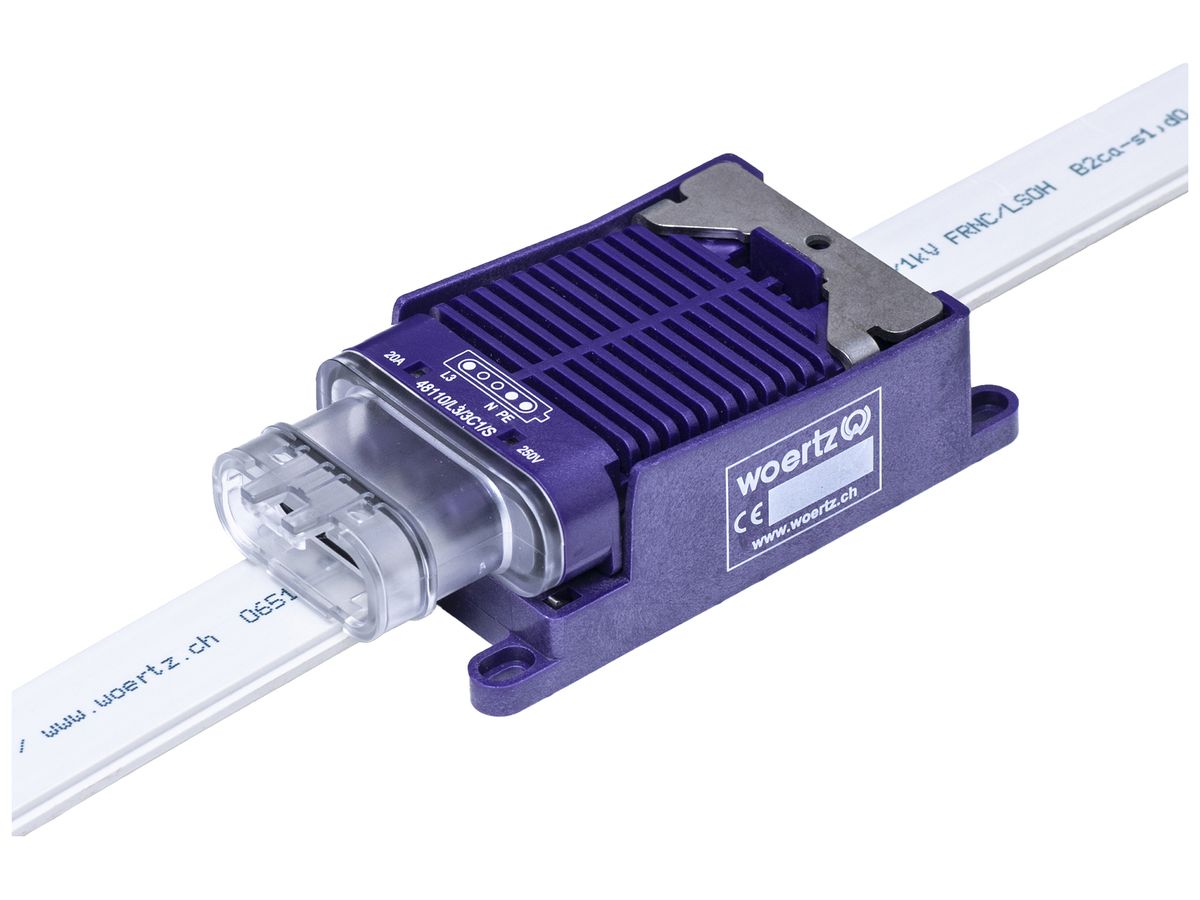 Schnellanschlussdose Woertz für Flachkabel Power 5×2.5mm² IP68 L3 3P C1