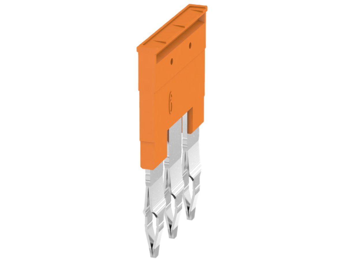 Querverbinder Weidmüller ZQV 6N/3 gesteckt 3L 8mm isoliert 41A orange