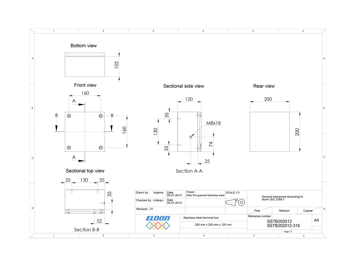 Klemmenkasten nVent HOFFMAN SSTB 200×200×120mm IP66 grau