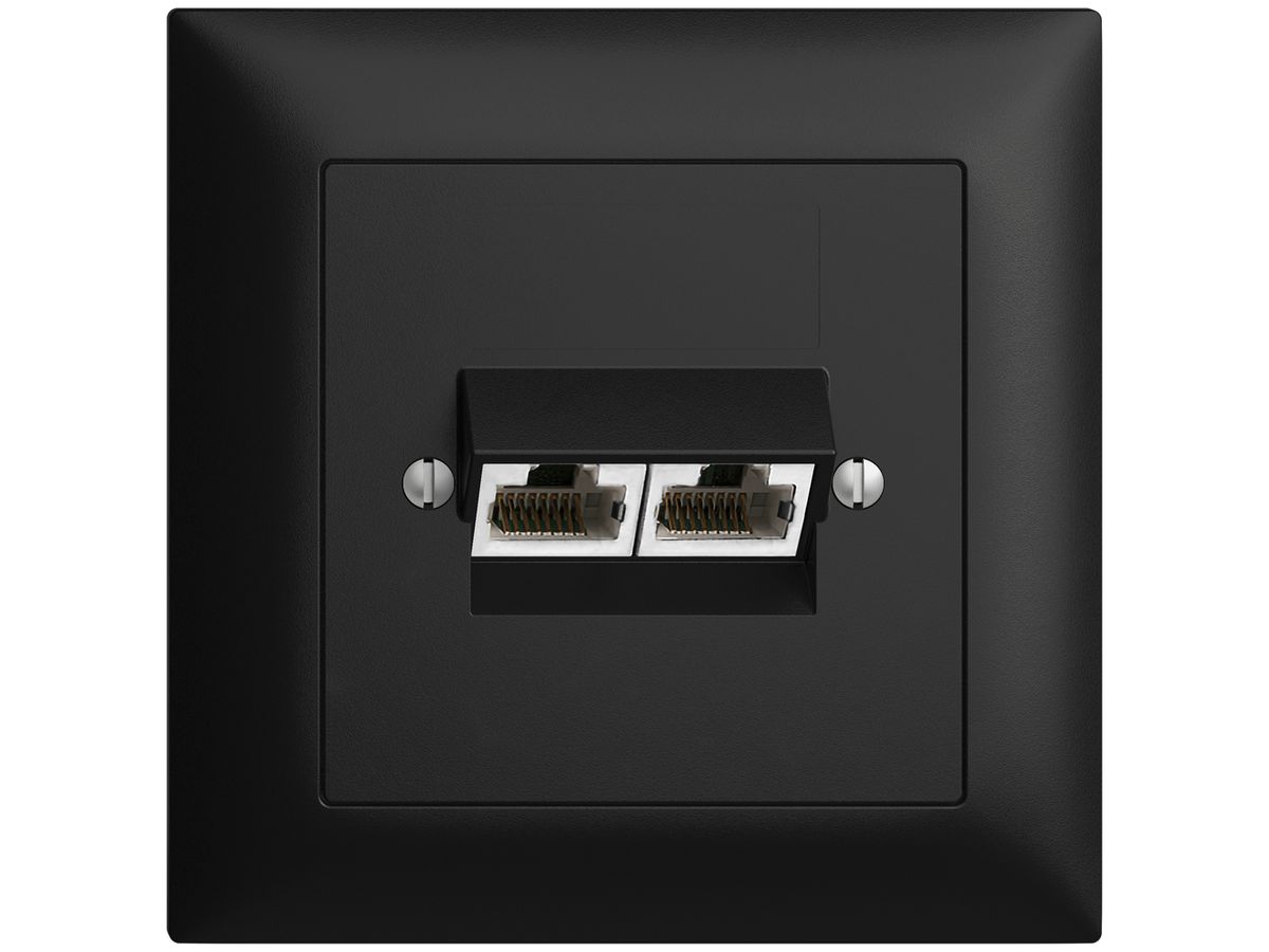 UP-Dose 2×RJ45/s 8P getr. EDIZIOdue schwarz ITplus
