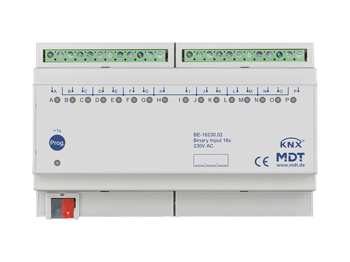 REG-Binäreingang KNX MDT BE-16230.02 16-Kan 230VAC 8TE